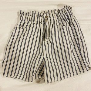High waisted striped shorts